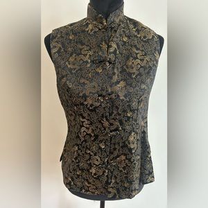 100% Silk Chinese sleeveless Plum Blossom Shirt